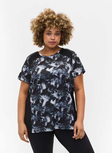 T-skjorte med mønster til trening, Shadow Print, Model image number 0