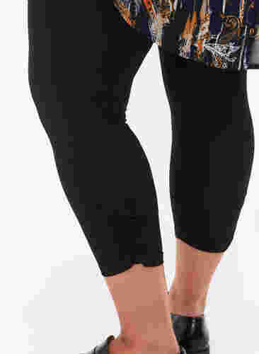 Basis 3/4 leggings med rynkedetaljer, Black, Model image number 2