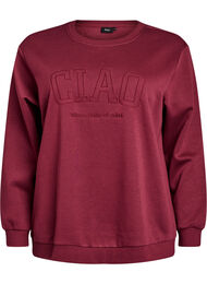 Genser med brodert Milan-motiv, Tawny Port W. NYC