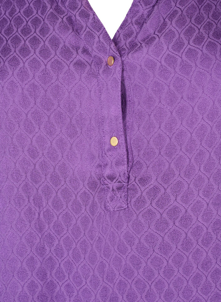 Viskose tunika med ton-i-ton mønster, Lavender Violet, Packshot image number 2