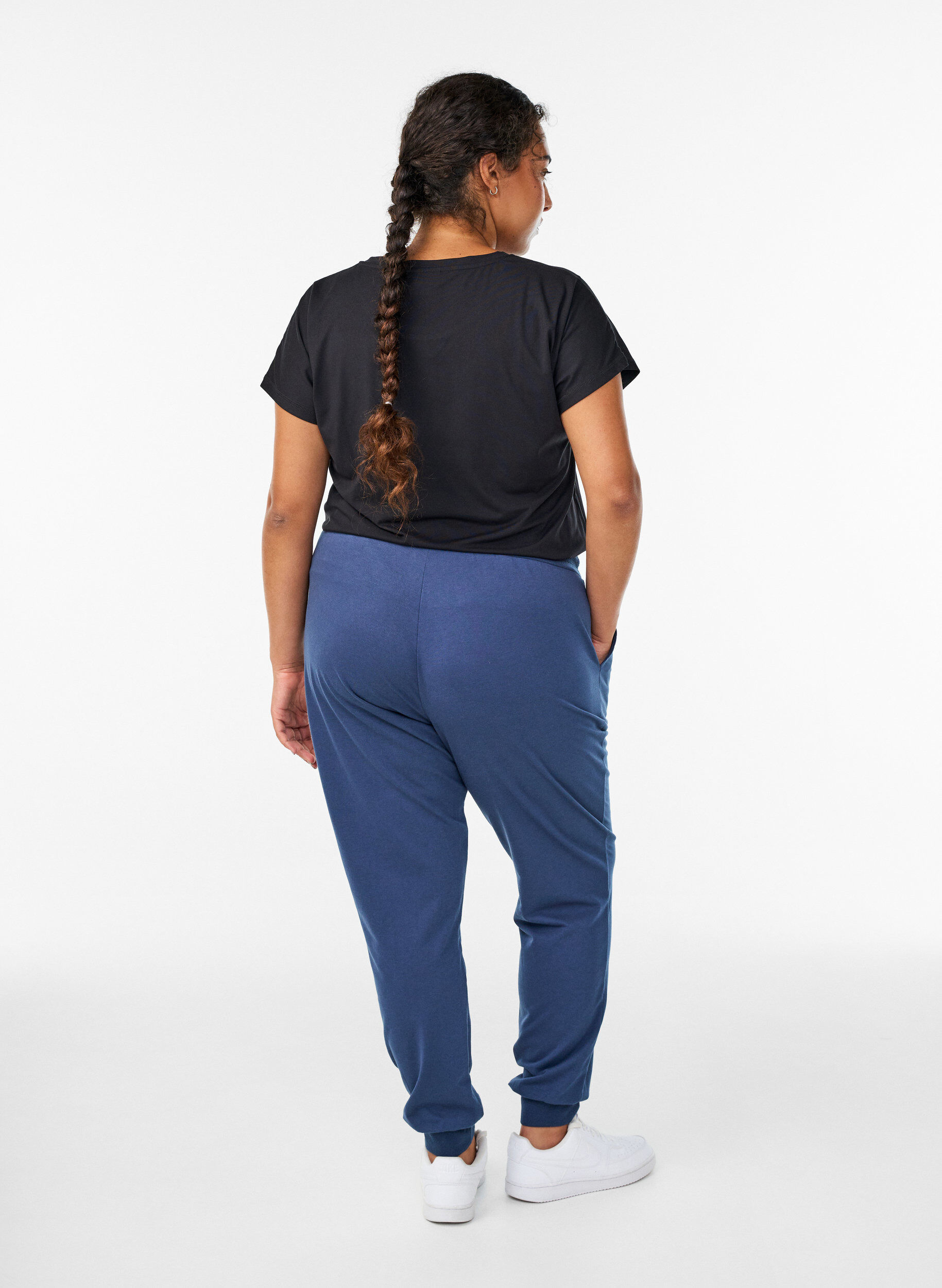 ZizziL&oslash;se joggebukser med lommer, Bl&aring;, Model image number 1