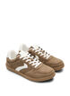 Imiterte semsket skinnsneakers, Brun, Packshot image number 1