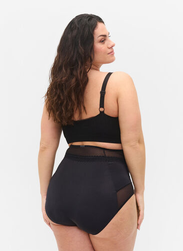 Truse med mesh og ekstra høyt liv, Black, Model image number 1