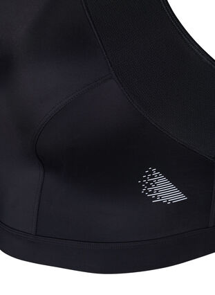 Zizzi CORE, SUPER HIGH, SPORTS BRA - Sports-BH med justerbare skulderstropper, Black, Model image number 3