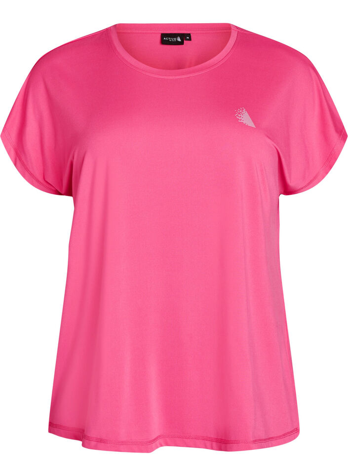 Ensfarget trenings-T-skjorte, Rosa, Packshot image number 0