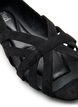 Ballerina i imitert semsket skinn med kryssede stropper, Svart, Packshot image number 2