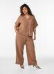Bluse i bomullsmusselin med korte ermer, Brun, Model image number 1