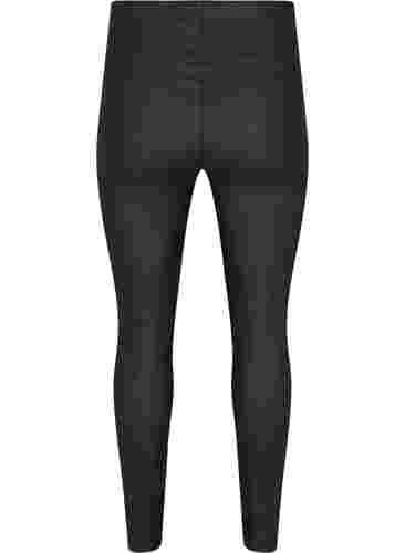 Coated leggings med splitter, Black, Packshot image number 1