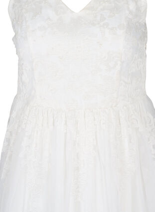 Ermeløs brudekjole med V-hals, Star White, Packshot image number 2