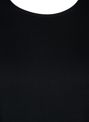 Kortermet tunika i viskose med asymmetrisk form nederst, Black, Packshot image number 2