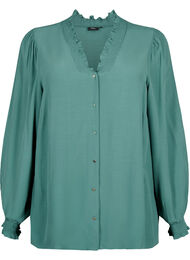 Langermet skjortebluse i viskose, Sea Pine