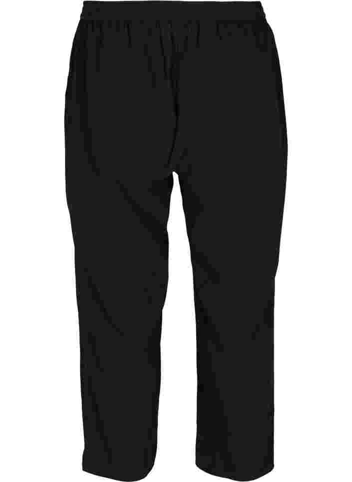 Cropped bukser i bomull, Black, Packshot image number 1