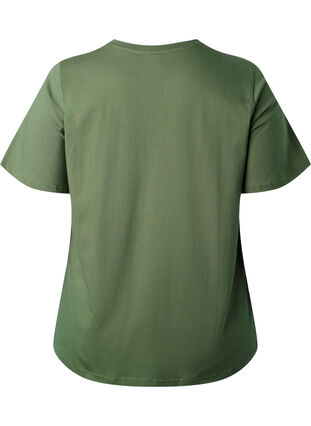 T-skjorte i økologisk bomull med tekst, Thyme SERENITY, Packshot image number 1