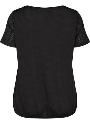 Kortermet t-skjorte med struktur, Black, Packshot image number 1
