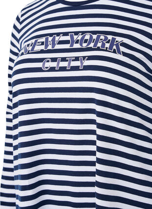 Zizzi Stripete bluse med motiv, White w.Navy Stripe, Packshot image number 2
