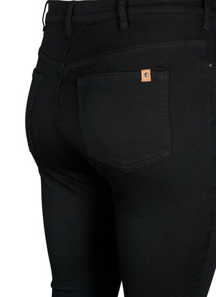 Amy-jeans med høy midje og knapper, Black, Packshot image number 3