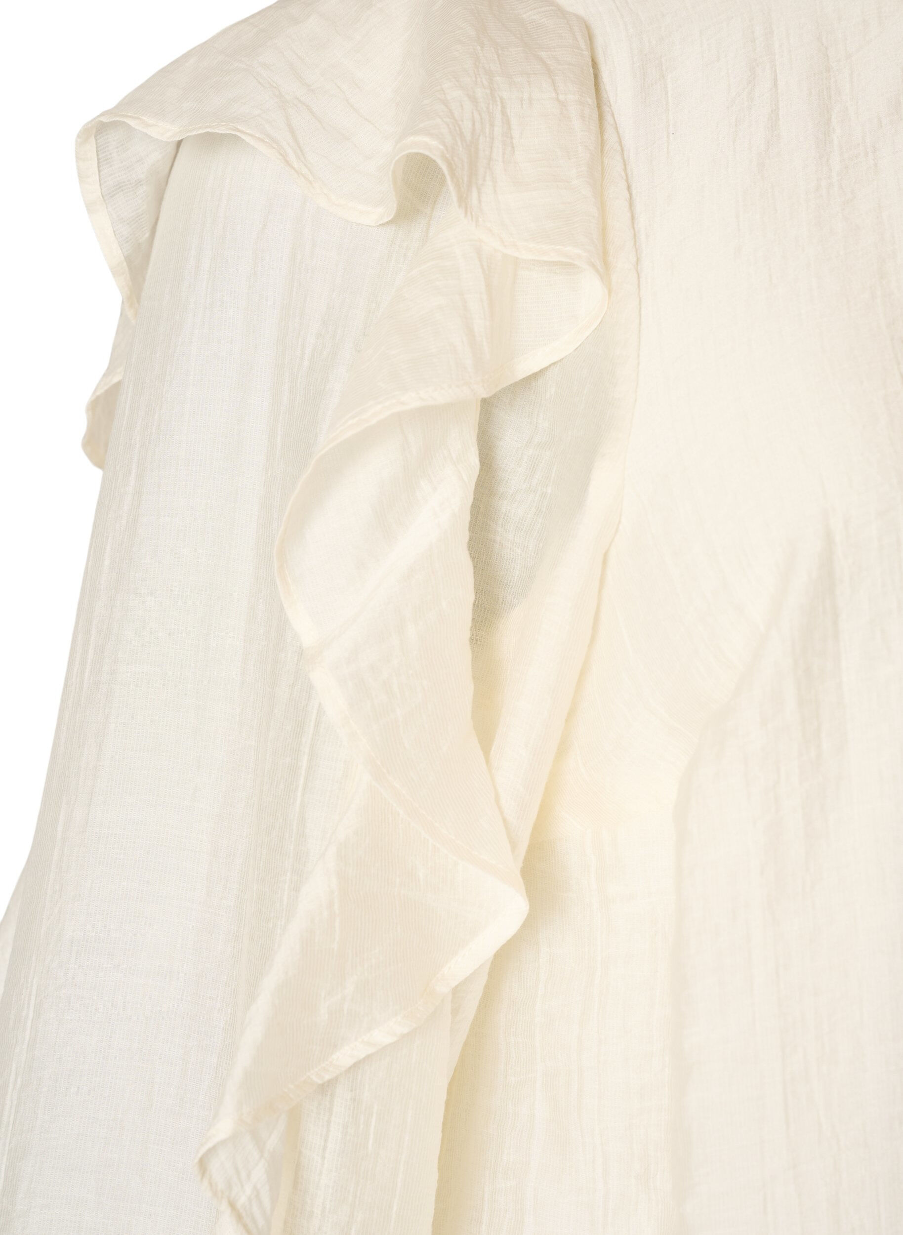 ZizziBluse med rysjer og ballongfasong, Vanilje, Packshot image number 3