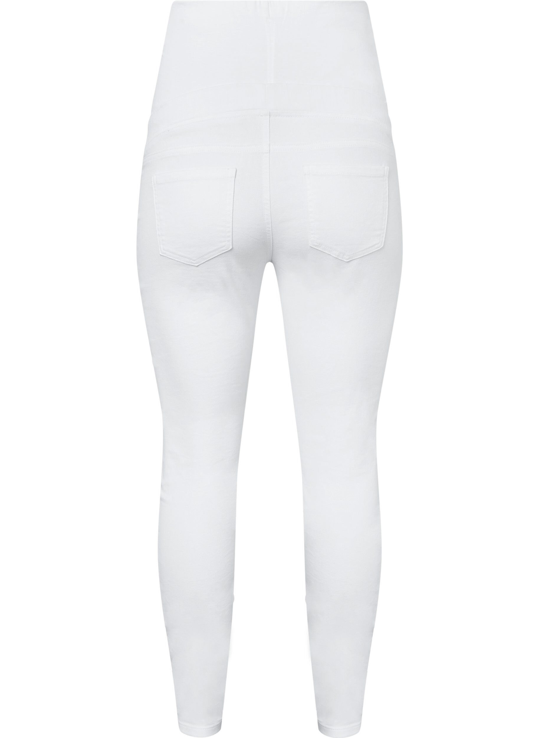 Zizzi Jeggings til gravide i bomull, White, Packshot image number 1