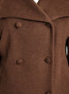 Kort jakke med krage og stoffdekkede knapper, Brun, Packshot image number 2