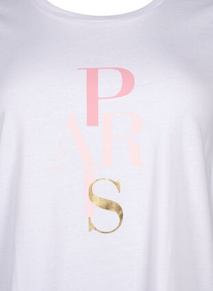 T-skjorte i bomull med teksttrykk, B. White w. Paris, Packshot image number 2