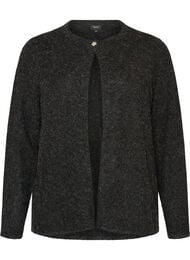 Strikket cardigan med rund hals og knappelukking, Gr&aring;