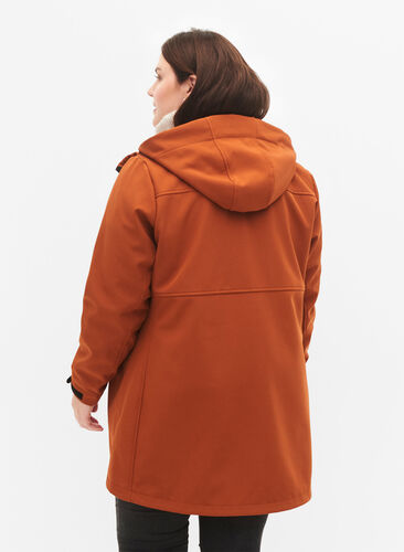 Kort softshell jakke med lommer, Ginger Bread, Model image number 1