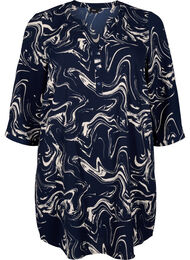 Tunika med 3/4-ermer og trykk, N. Blazer Swirl AOP