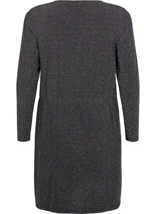 Zizzi Glitterkjole med sikksakkmønster, Silver ZigZagShimmer, Packshot image number 1