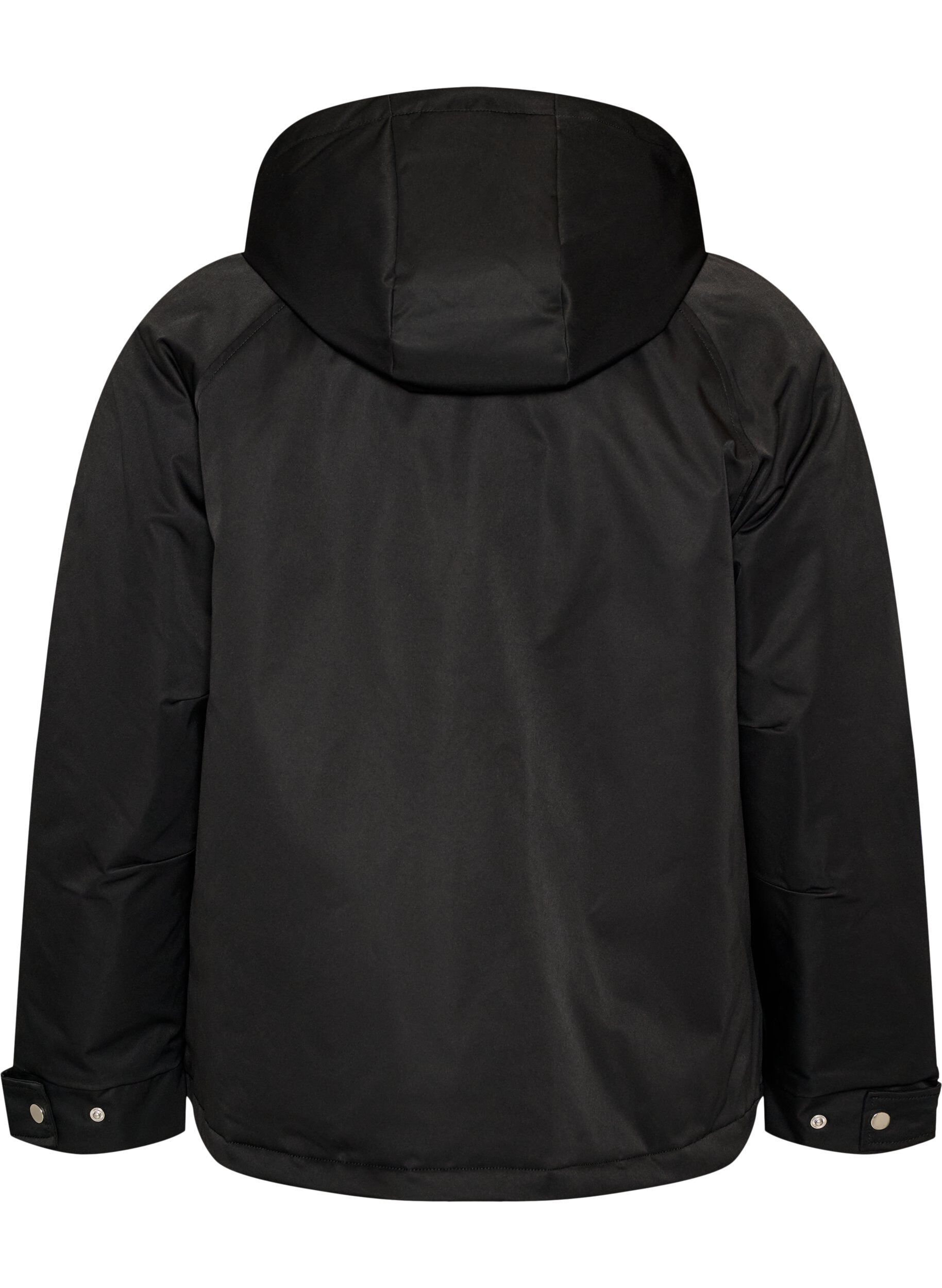 ZizziPolstret parkas med avtakbar hette, Svart, Packshot image number 1