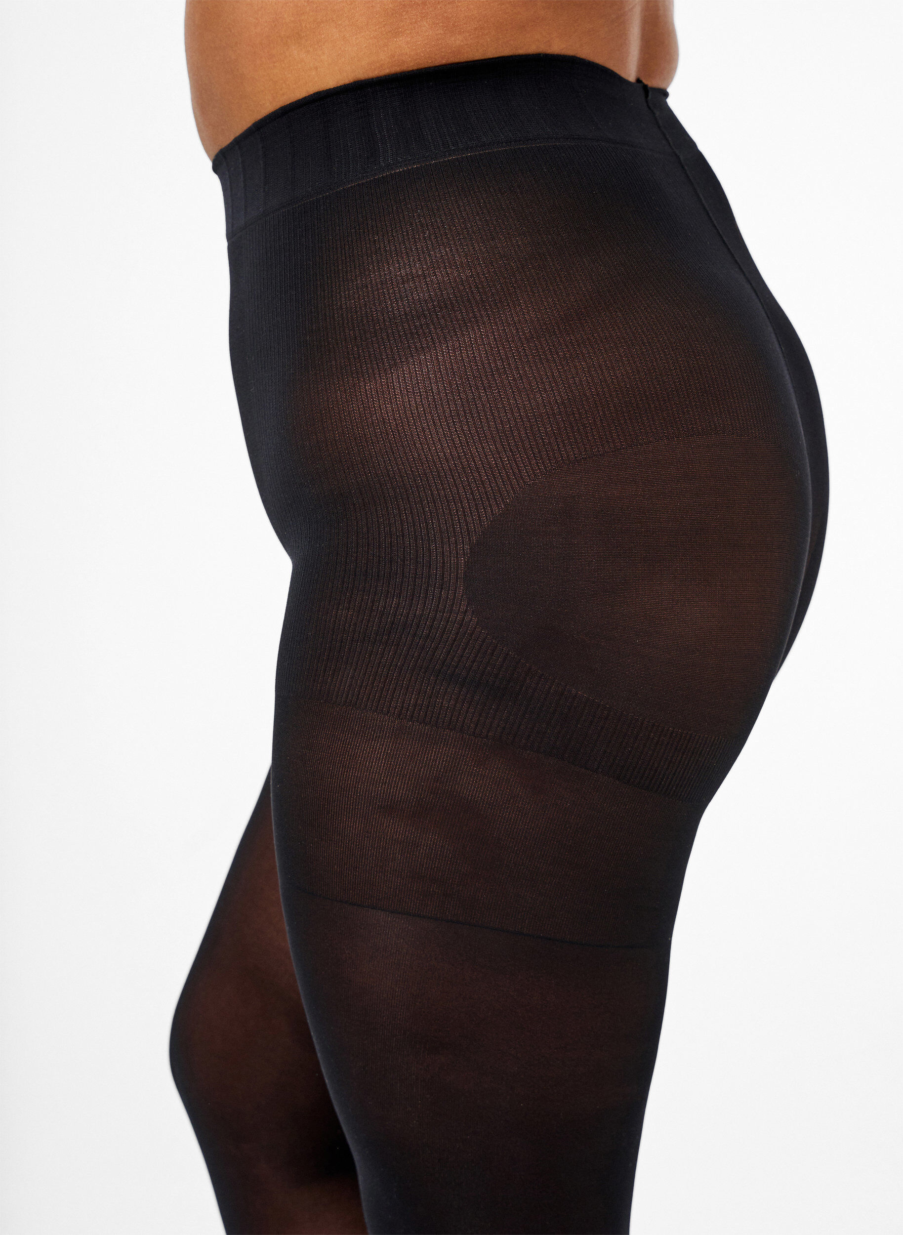 ZizziStr&oslash;mpebukser 60 denier med push-up og shape-effekt, Svart, Model image number 1