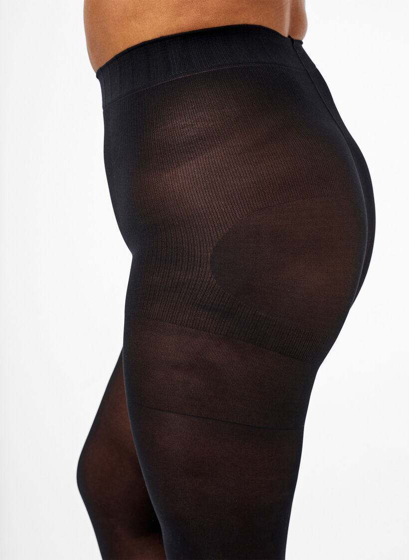 Str&oslash;mpebukser 60 denier med push-up og shape-effekt, Svart, Model image number 1