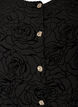 Bluse med blomstertrykk og ballongermer, Svart, Packshot image number 2