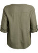 Bluse i bomull med V-hals, Gr&oslash;nn, Packshot image number 1
