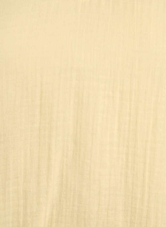 Ermel&oslash;s topp i bomullsmusselin med volanger, Gul, Packshot image number 2