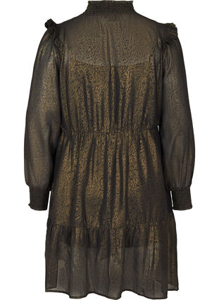 Langermet kjole med smock, Black w. Gold, Packshot image number 1