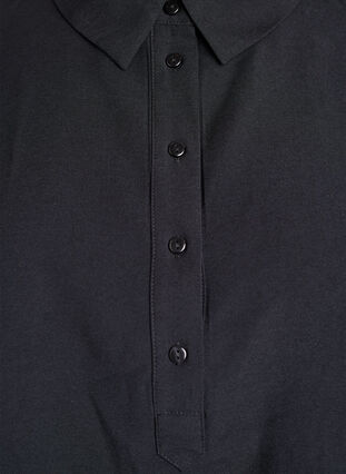 Zizzi Skjortebluse med knappedetalj bak, Svart, Packshot image number 2