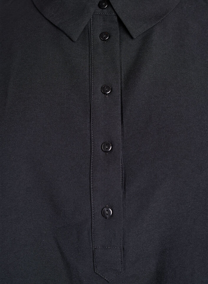 Skjortebluse med knappedetalj bak, Svart, Packshot image number 2
