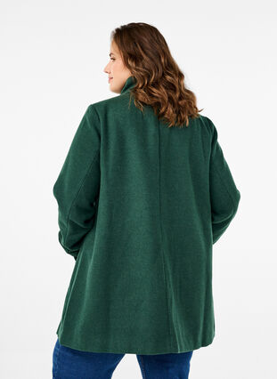 Zizzi Kort A-linje kåpe, Trekking Green Mel., Model image number 1