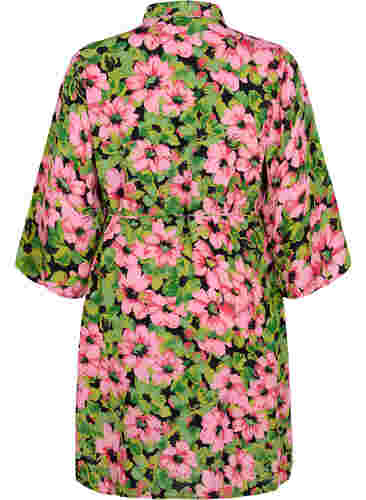 Skjorte i viskose med blomstermønster, Pink G. Flower AOP, Packshot image number 1