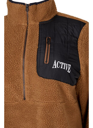 Teddy anorakk med høy hals og vattering, Partridge, Packshot image number 2