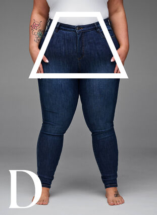 Supersmale jeans med høy midje, Dark Blue, Model image number 3