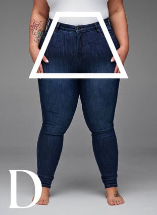 Zizzi Supersmale jeans med høy midje, Dark Blue, Model image number 3