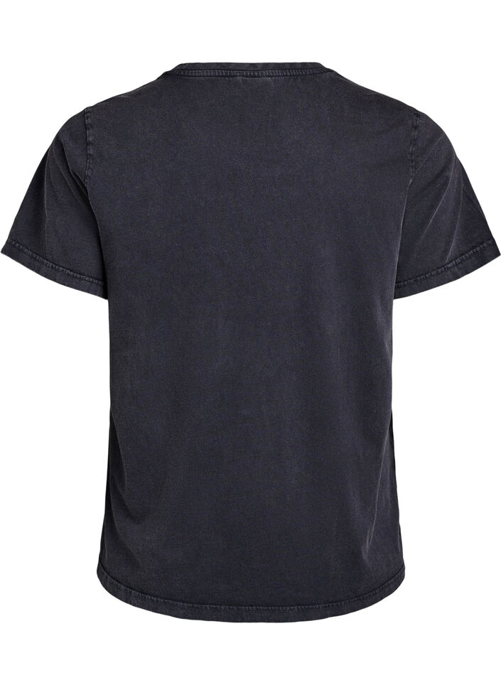 T-skjorte i økologisk bomull med et kult trykk, Grå, Packshot image number 1