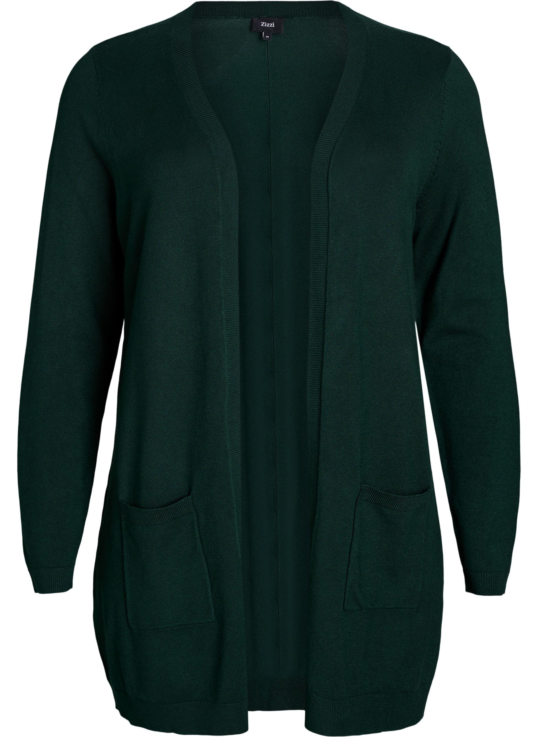 Lang, strikket cardigan i en viskoseblanding