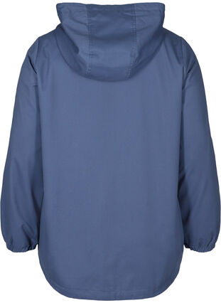 Kort jakke med hette og lommer, Blue Indigo, Packshot image number 1