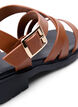 Sommersandal i skinn med bred passform, Friar Brown, Packshot image number 4