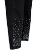 Høy midje Amy jeans med rhinestones, Black, Packshot image number 3