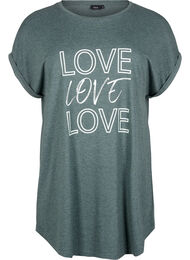 Kortermet nattkjole med teksttrykk, 