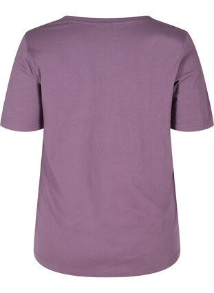 T-skjorte i organisk bomull med V-hals, Vintage Violet, Packshot image number 1