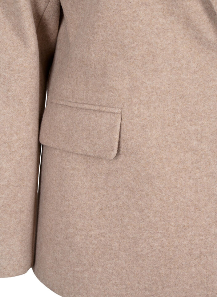 Melert blazer med splitt, Pumice Stone Mel., Packshot image number 3